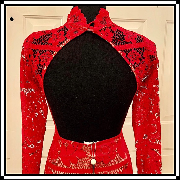“For Love & Lemons” Dress in Red Lace and Backless (NWT) - Picture 6 of 7